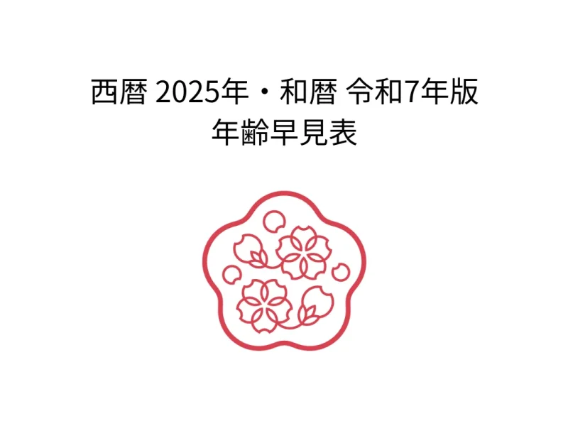 【保存版】2025年（令和７年） 年齢早見表